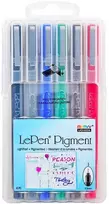MARVY stilingi rašikliai plonu antgaliu #4900-6A "Le Pen Pigment" Pastel, 6vnt.