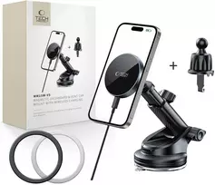 Tech-Protect mm15W-V5 Magnetic MagSafe Car Holder for Cockpit/Windshield/Air Vent - Juodas