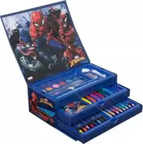 Dažymo dėklas - SPIDERMAN - rinkinys 52vnt popierinėje įrankių dėžėje su rankena