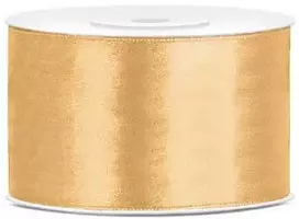 Party Deco Šviesaus medaus spalvos atlasinė juostelė, 38 mm