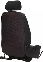 Automobilio sėdynės atlošo apsauga nuo vaikų EVAtech ECO 75x46 cm - juoda / juodi kraštai / raudonos siūlės