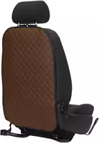Automobilio sėdynės atlošo apsauga nuo vaikų EVAtech ECO 75x46 cm - ruda / juodi kraštai / rudos siūlės