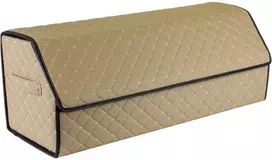 Bagažinės daiktadėžė EVAtech ECO XL 30x30x80 cm - smėlio / juodi kraštai / smėlio siūlės / raudonas vidus