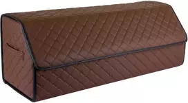 Bagažinės daiktadėžė EVAtech ECO XL 30x30x80 cm - ruda / juodi kraštai / rudos siūlės / raudonas vidus