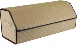 Bagažinės daiktadėžė EVAtech ECO XL 30x30x80 cm - smėlio / juodi kraštai / smėlio siūlės / juodas vidus