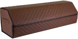 Bagažinės daiktadėžė EVAtech ECO XXL 30x30x100 cm - ruda / juodi kraštai / rudos siūlės / raudonas vidus