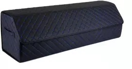 Bagažinės daiktadėžė EVAtech ECO XXL 30x30x100 cm - juoda / juodi kraštai / mėlynos siūlės / raudonas vidus