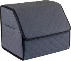 Bagažinės daiktadėžė EVAtech ECO S 30x30x35 cm - pilka / juodi kraštai / pilkos siūlės / raudonas vidus