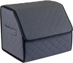 Bagažinės daiktadėžė EVAtech ECO S 30x30x35 cm - pilka / juodi kraštai / pilkos siūlės / juodas vidus