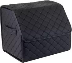 Bagažinės daiktadėžė EVAtech ECO S 30x30x35 cm - juoda / juodi kraštai / juodos siūlės / raudonas vidus