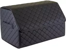 Bagažinės daiktadėžė EVAtech ECO M 30x30x50 cm - juoda / juodi kraštai / juodos siūlės / raudonas vidus
