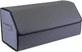 Bagažinės daiktadėžė EVAtech ECO L 30x30x65 cm - pilka / juodi kraštai / pilkos siūlės / raudonas vidus