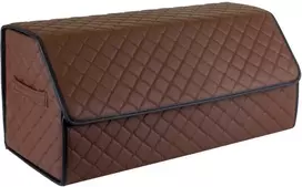 Bagažinės daiktadėžė EVAtech ECO L 30x30x65 cm - ruda / juodi kraštai / rudos siūlės / juodas vidus