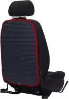 Automobilio sėdynės atlošo apsauga nuo vaikų EVAtech 68x46 cm - pilka / raudoni kraštai