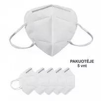 None Apsauginė Veido Kaukė - Respiratorius KN95-K 3D, 5 vnt