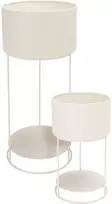 VAZONAI ANT STOVO, 2 VNT. RINKINYS, CINKO, BALTA MATINIS
