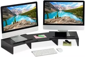 Laikiklis Relaxdays Juodas monitoriaus stovas 2 monitoriams