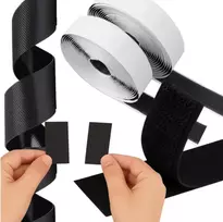 Lipni velcro juosta su kabliukais, 5 m, juoda