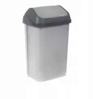 Keeeper Atkritumu spainis ar grozamu vaku 10L Swantje 25 5x19x38cm gaisa sudraba krasa