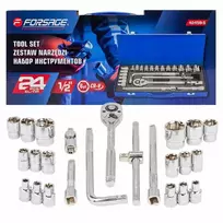 Forsage Įrankių rinkinys 1/2" 24el. (8-32mm) (6-kątnych)