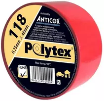 Anticor Polytex 118 vamzdžių izoliacijos juosta 48 mm 50 m raudona PP-1180002-0048050