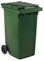 Atliekų konteineris, ESE, žalias, HDPE/plastikas, 240 l, atsparus UV spinduliams, sunkioms atliekoms ir naudojimui lauke