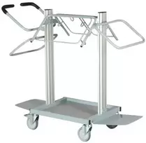 Atliekų vežimėlis Tina Trolleys pilkai milteliniu būdu dažytas plienas 5 skyriai 3x110+2x60 l