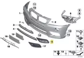 Originalus BMW X3 F25 priekinis bamperio grotelių dešinysis M paketo OEM 51118048110