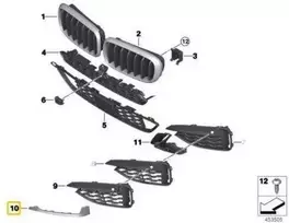 NAUJA OEM Originali BMW X6 F16 Priekinis Bamperis M Apdaila Grotelės Kairė 51118056535