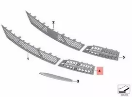 NAUJA OEM BMW F07 Gran Turismo Priekinis Bamperis Atviras Grotelės Dešinė 51117200734