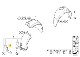 BMW Naujas Originalus 1 Serijos E81 E87 Ratų Arkos Apdaila O/S Dešinė Spaudimo Lūpa 7074250