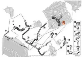 AUTENTIŠKAS OEM BMW E81 E82 E87 E87N Viršutinė žarna variklio radiatoriui 17127525023