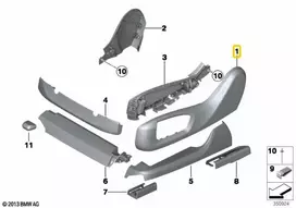 BMW Priekinio Dešinės Sėdynės Apdaila X5 G05 X6 G06 Originalus 52107497988