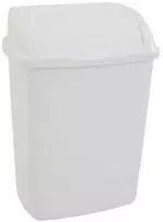 V Part Šiukšliadėžė, V formos, balta, plastikinė, 26 l, su atlenkiamu dangčiu, paruošta montuoti prie sienos