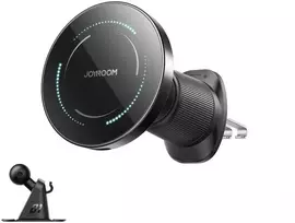 Joyroom JR-ZS502 MagSafe Compatible automobilinis laikiklis with Wireless Charger skirtas Air Vent/Dashboard – juodos spalvos