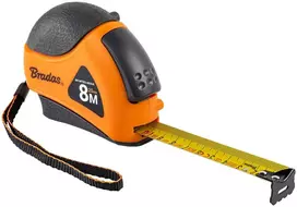 Matavimo ruletė Bradas MOUSE, 8m/25mm, soft/autolock/stainless steel end