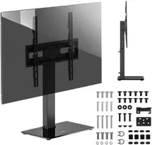 Laikiklis „Maclean“ universalus televizoriaus stovas, RTV spintelei, stovas, maks. 40 kg, maks. VESA 400x400, aukščio ir kampo reguliavimas, 32–65 colių televizoriams, MC-1240