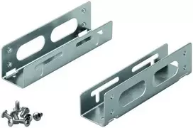 Goobay 2,5 colio kietojo disko tvirtinimo rėmas iki 3,5 colio – 2 dalių, universalus, HDD tvirtinimo laikiklis, sidabrinis, 2,5 colio, 103 mm, 115 mm