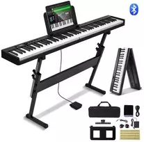 Sulankstomas 88 klavišų skaitmeninis pianinas su Bluetooth ir stovu, MIDI klaviatūra, elektroninis pianinas