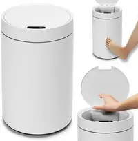Automatinis šiukšliadėžė, balta, sensorinė, 17 l, virtuvės, bekontaktis, jutiklinė šiukšlinė