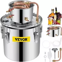 Alkoholio distiliavimo aparatas 19 L, eterinio aliejaus distiliatorius su vandens pompa, alkoholio varymo įranga, naminukės aparatas, spirito gamybos rinkinys