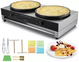 Elektrinis blynų keptuvas 6000W dvigubas, komercinis, nerūdijančio plieno, restoranams, blynams, lietiniams