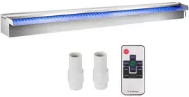 LED baseino krioklys, nerūdijančio plieno fontanas 120 cm, kaskada, vandens sienelė
