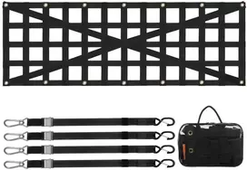 Sunkvežimio bagažinės tinklas 1370 x 460 mm, reguliuojamas kryžminis dizainas, tvirtas pikapų bagažinės tinklas