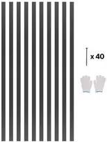 Metalinis sodo ir vejos apvadu, aliuminis, lankstus, su vinimis ir pirštinėmis, veja, gėlynas, bortelis