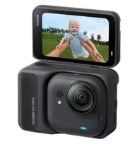 „Insta360 GO Ultra“ miniatiūrinė veiksmo kamera, 4K „Ultra HD“, 60 kadrų per sekundę, magnetinė tvirtinimo sistema, juod
