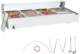 Komercinis elektrinis maisto šildytuvas, stalviršio bufetas, 8 x 8L nerūdijančio plieno su stiklo apsauga, viešbučio maisto šildytuvas, vakarėlių maisto šildytuvas