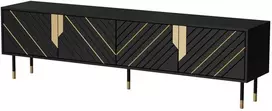 Laikiklis Cama Meble Cama 4D MOUNTAIN TV cabinet 204x40x55 juodas + auksinis