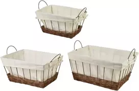Mondex Since 1986 WILL 3 stačiakampių krepšelių rinkinys XL 40x30x20 cm, I 35x25x18 cm, M 30x20x16 cm