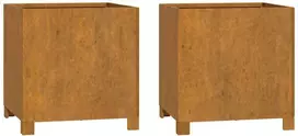 Loveliai su kojelėm, 2vnt., rūdžių, 42x40x43cm, Corten plienas